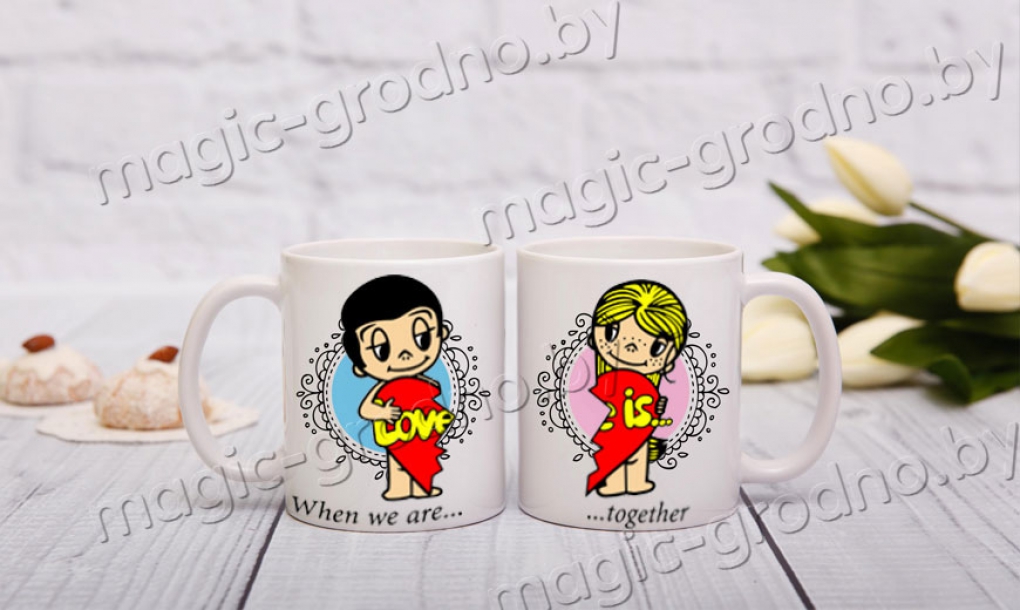 Парные кружки с фото, надписями